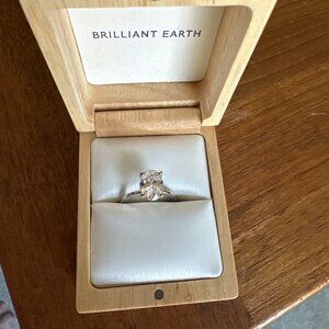 Platinum Four-Prong Petit Engagement ComfortFit Ring